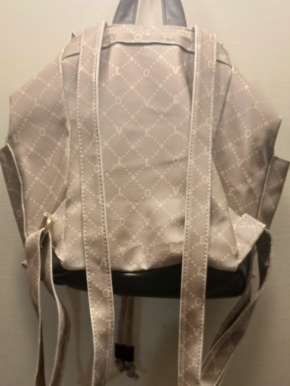 Beige Patterned Women's Backpack - Picture 2 of 3